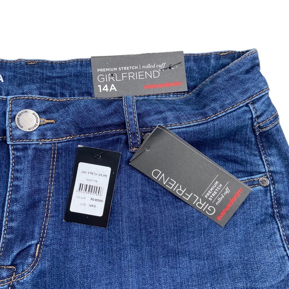 NWT Avenue Premium Stretch Girlfriend Rolled Cuff 14 - Picture 4 of 14